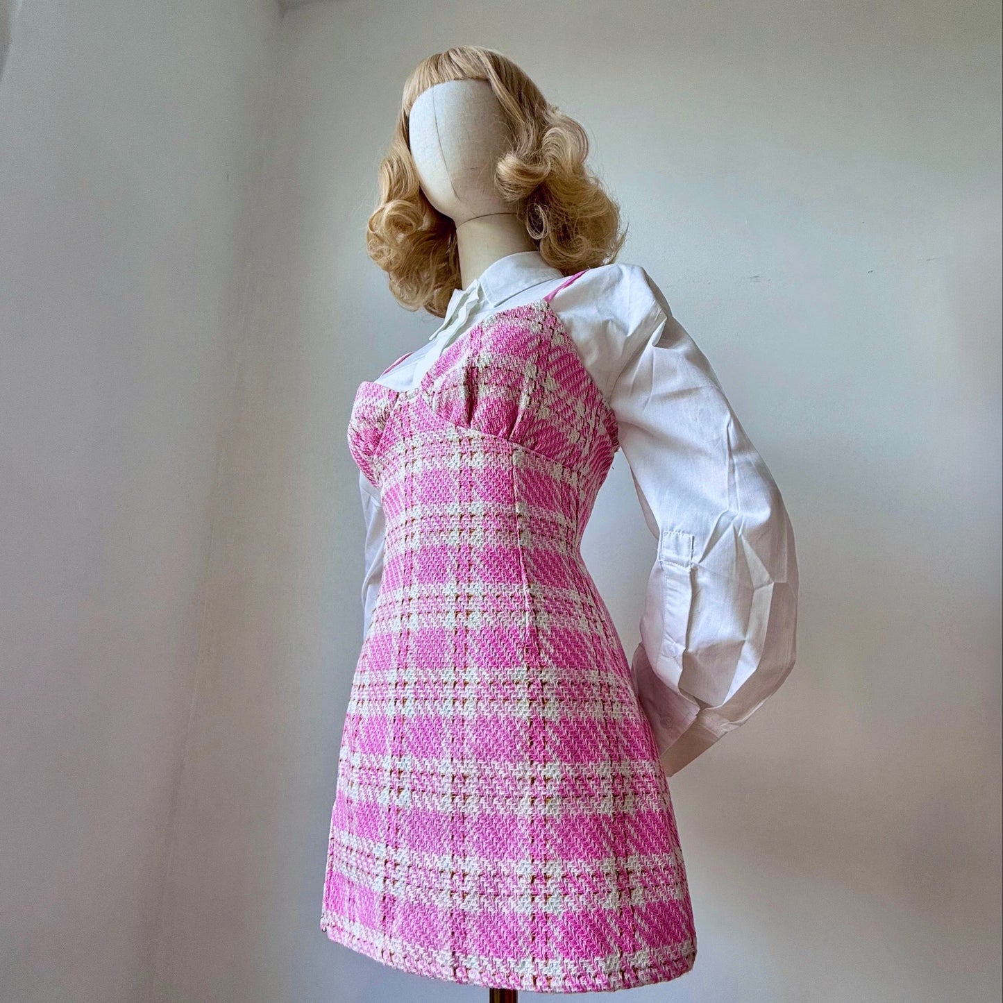 Mean Girl Pastel Pink Plaid Dress