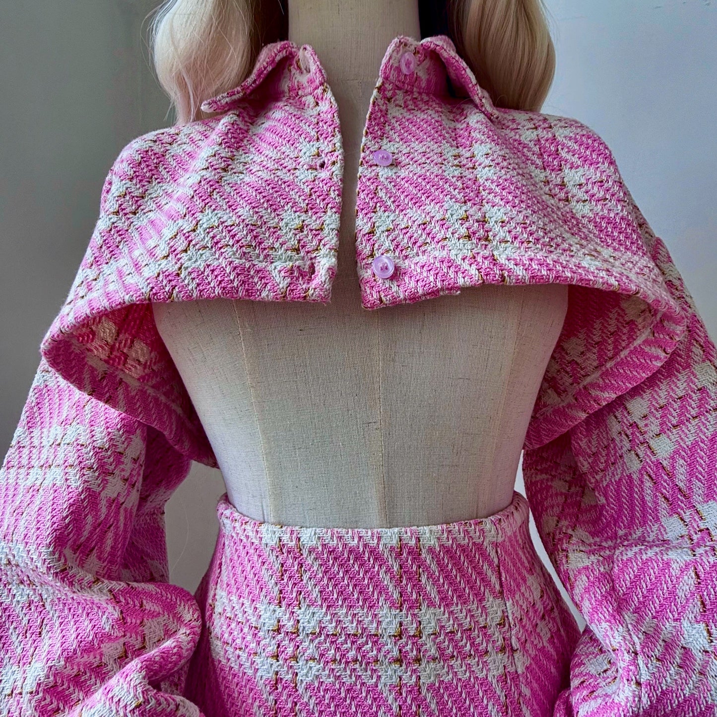 Mean Girl Pastel Pink Plaid Skirt Top Set