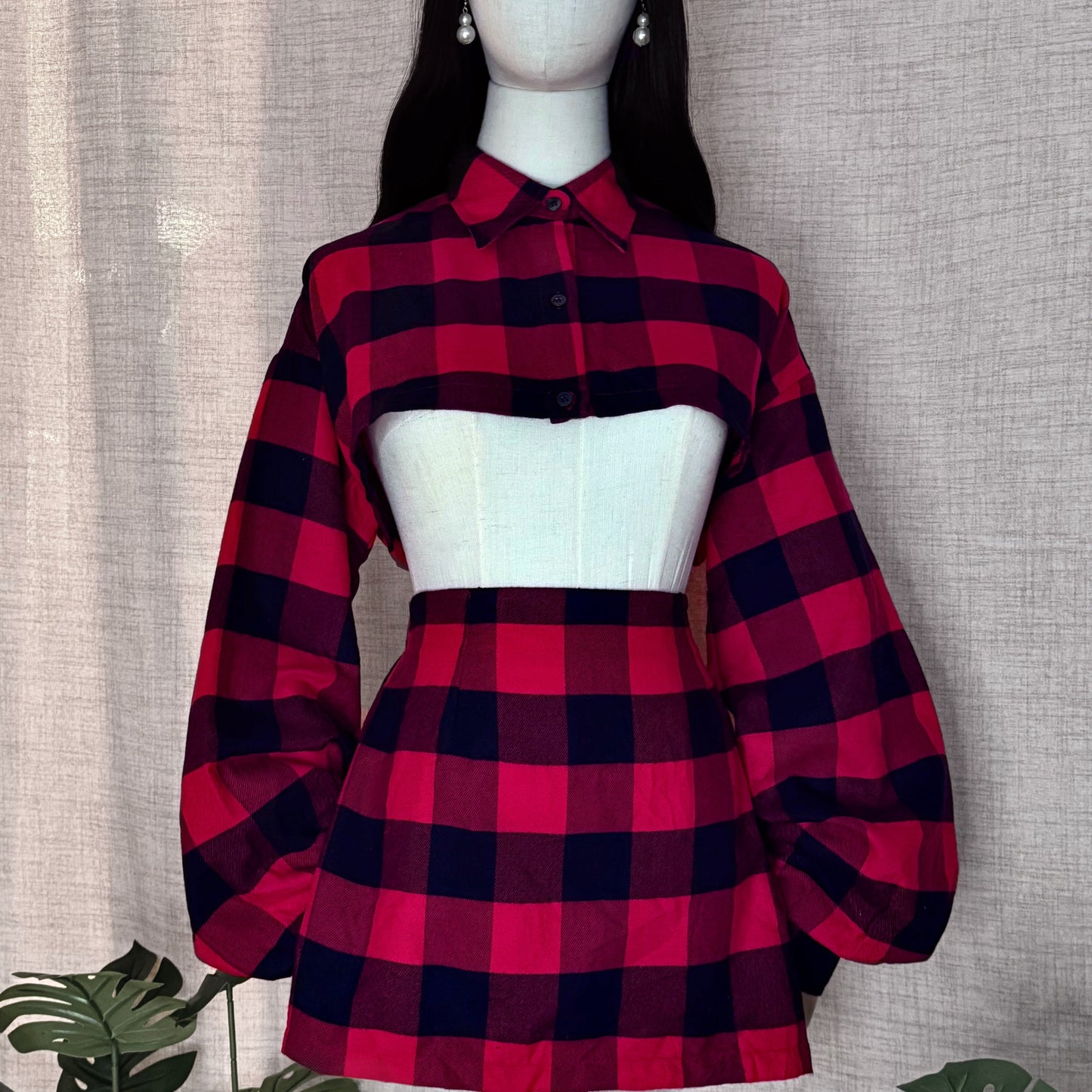 Mean Girl Red Plaid Skirt Top Set