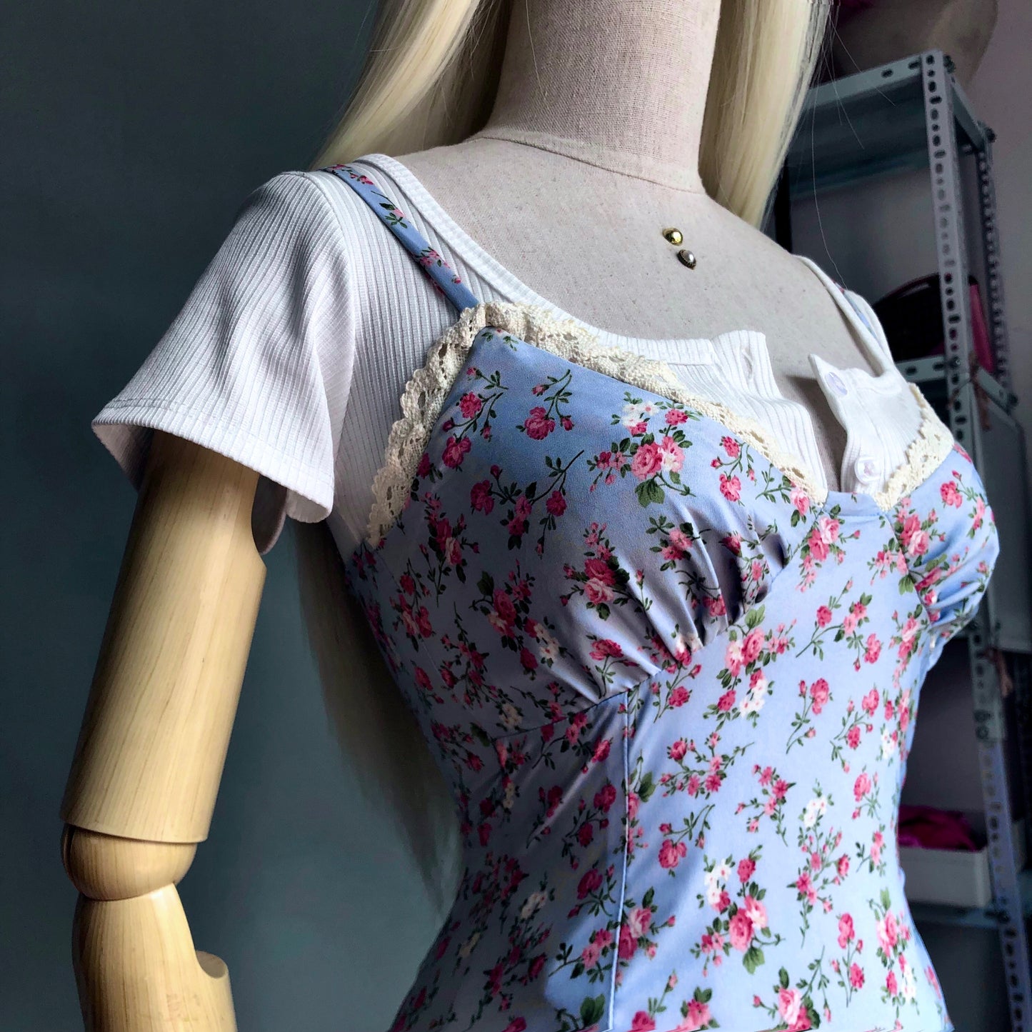 Pastel Blue Floral Girl Dress