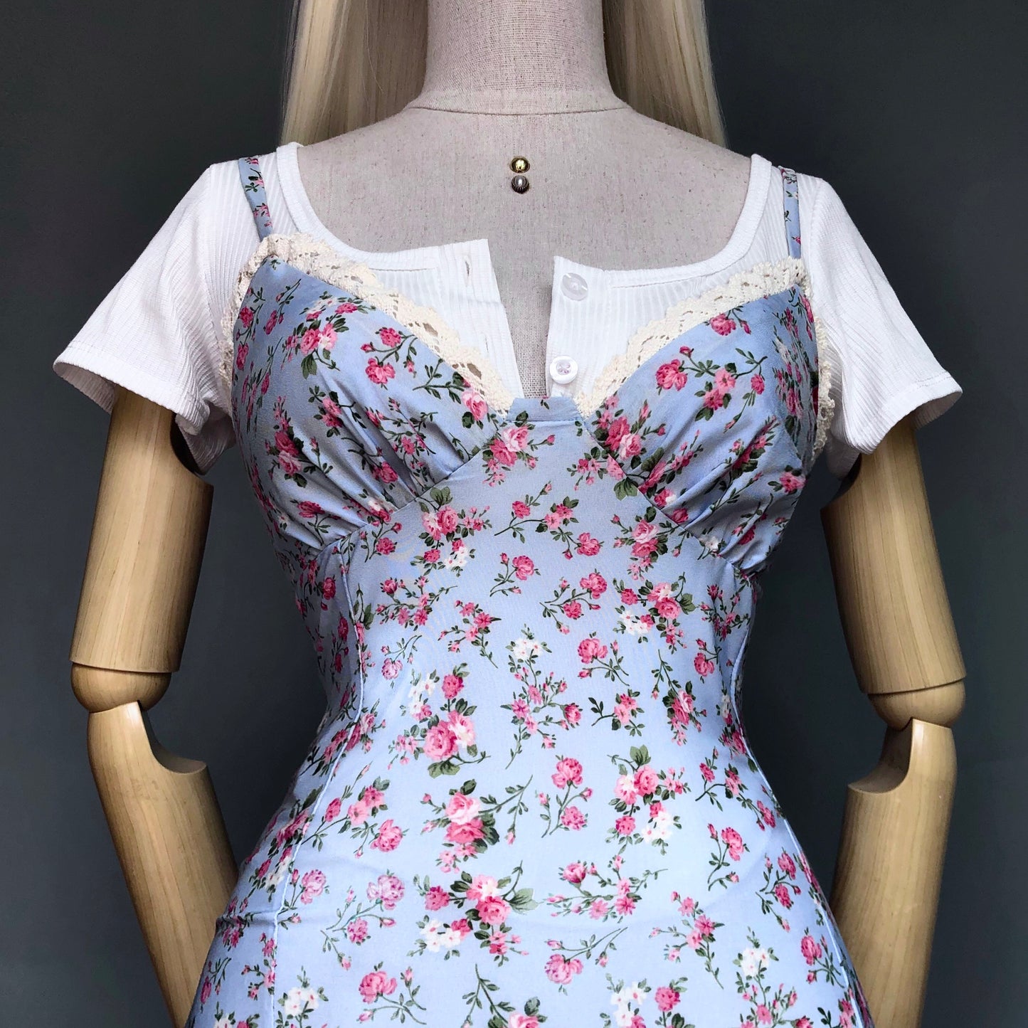 Pastel Blue Floral Girl Dress