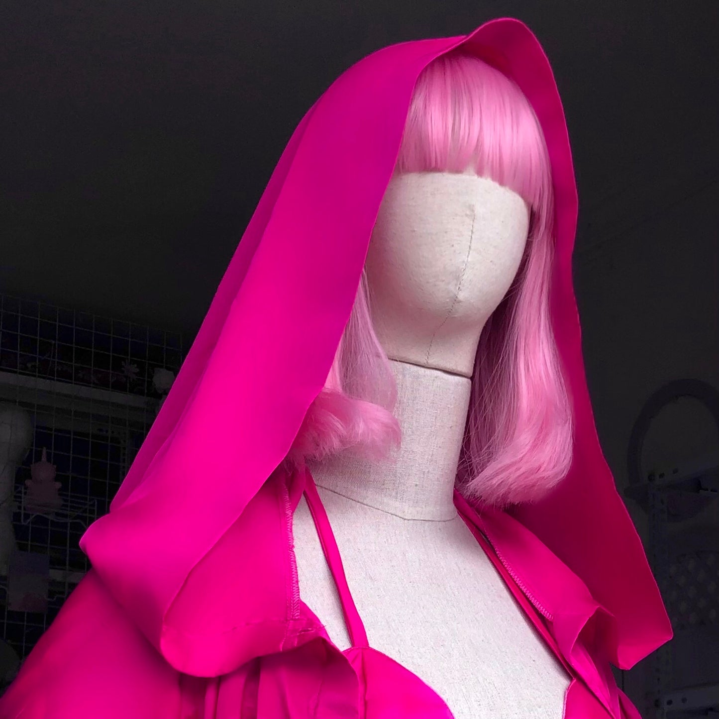 Pink Goblin Princess Hooded Satin Blouse