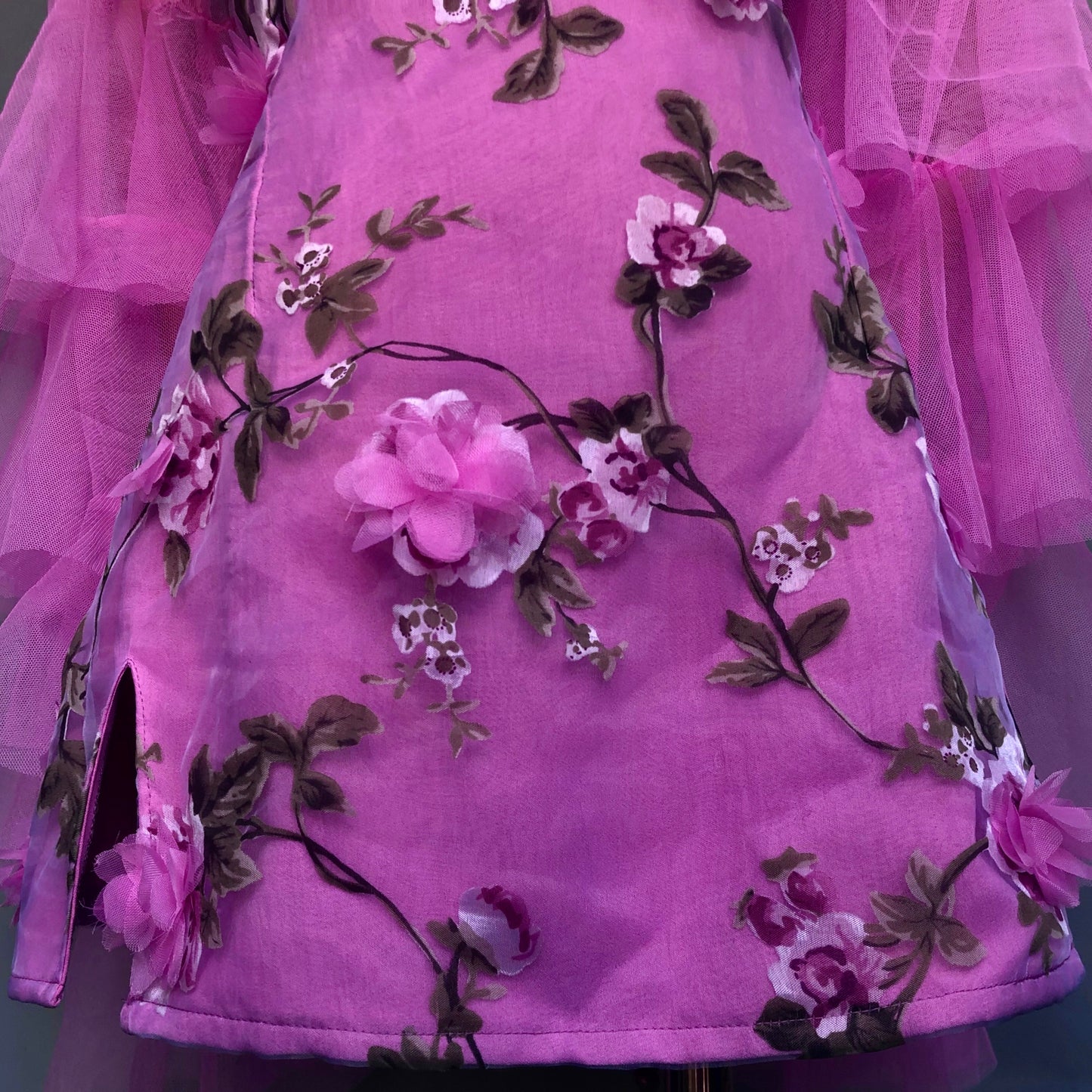 Pink Origami Floral Girl Dress Set