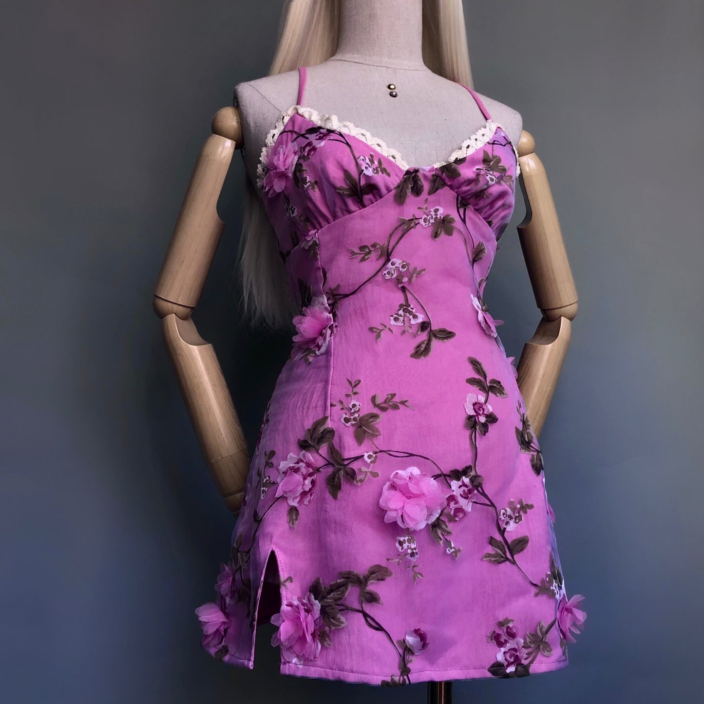 Pink Origami Floral Girl Dress Set