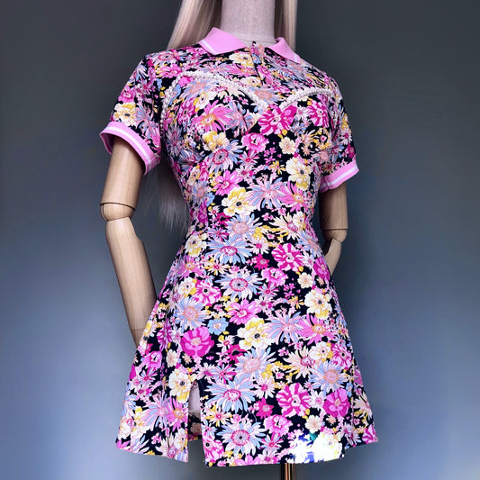 Princess Mononoke Pink Floral Girl Dress Polo Set
