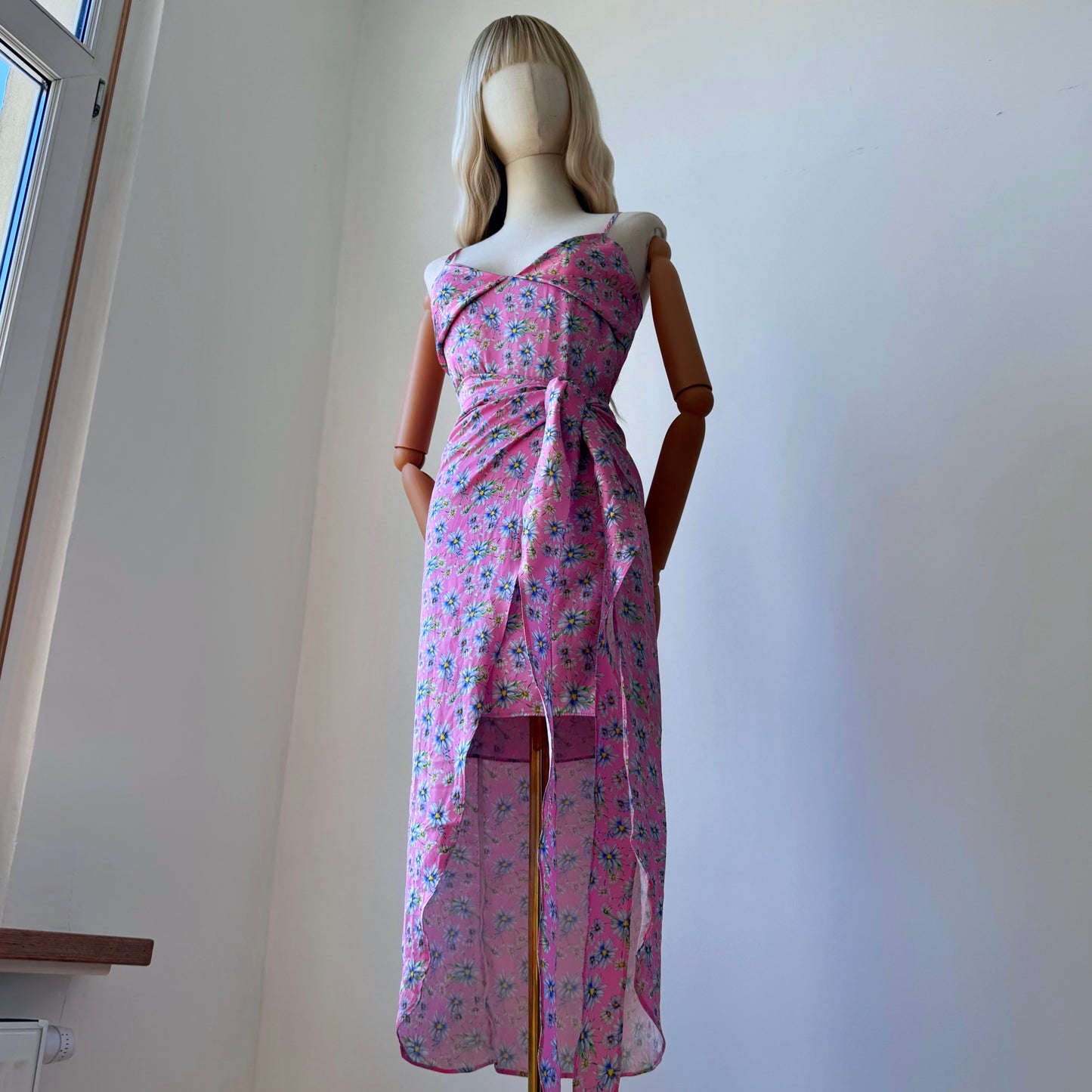 Rococo Floral Bae Wrap Dress Blouse Set