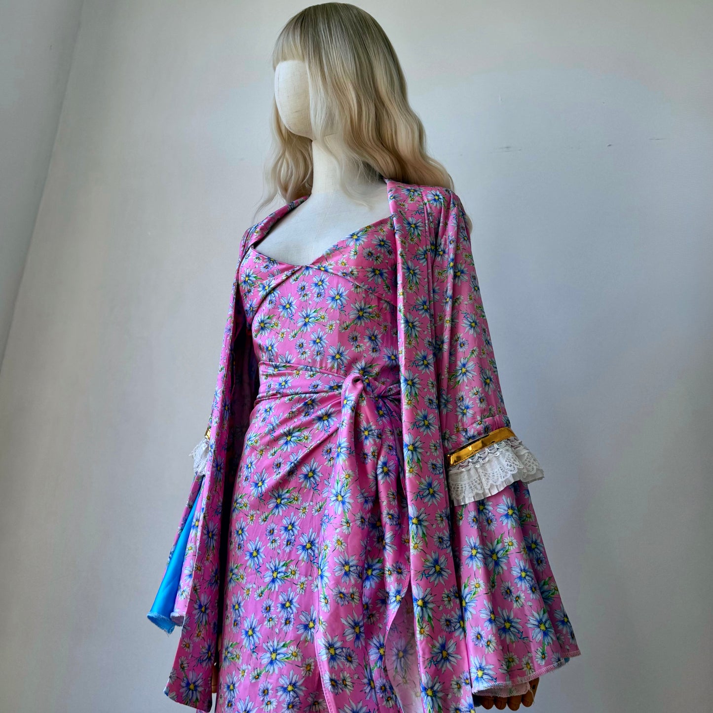 Rococo Floral Bae Wrap Dress Blouse Set