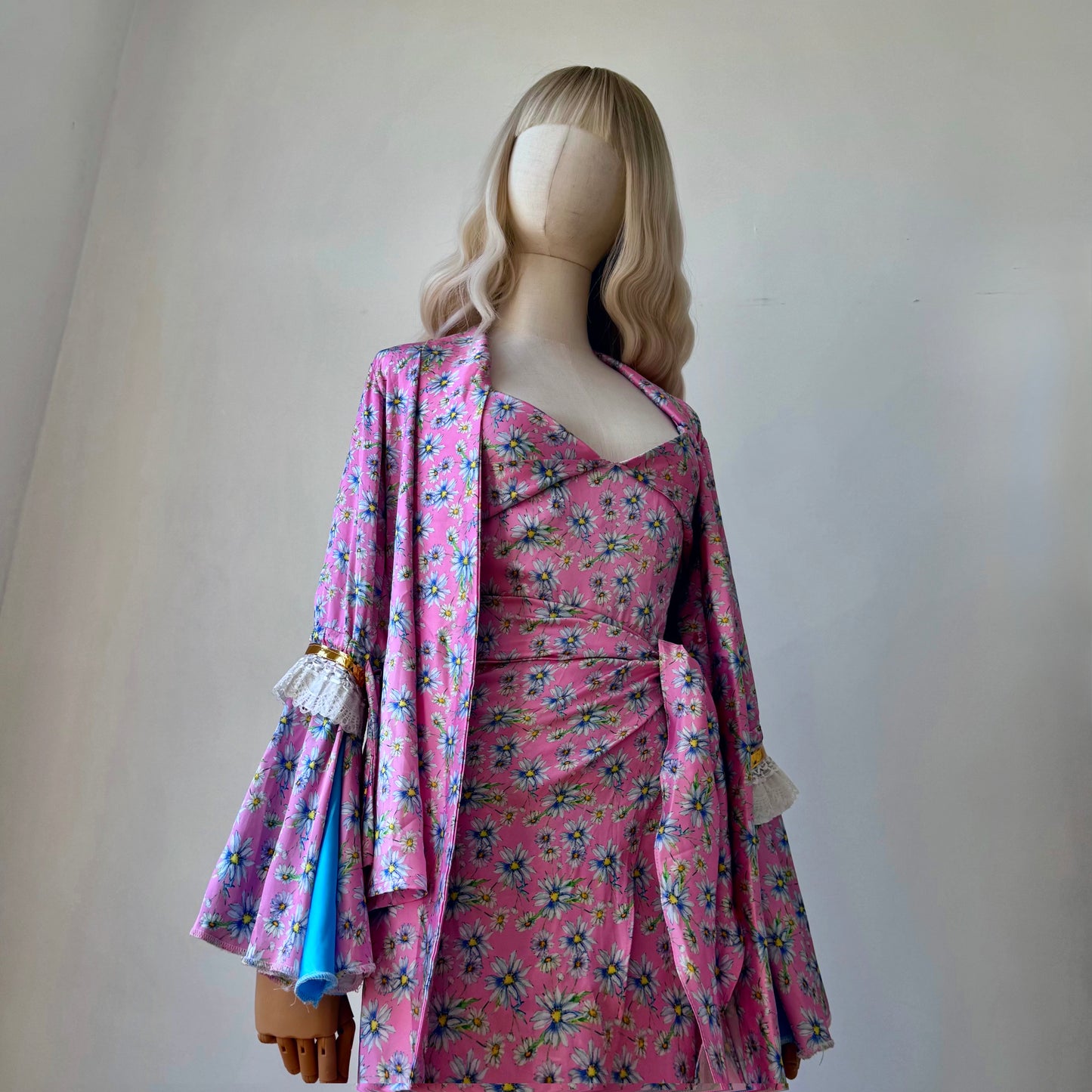 Rococo Floral Bae Wrap Dress Blouse Set