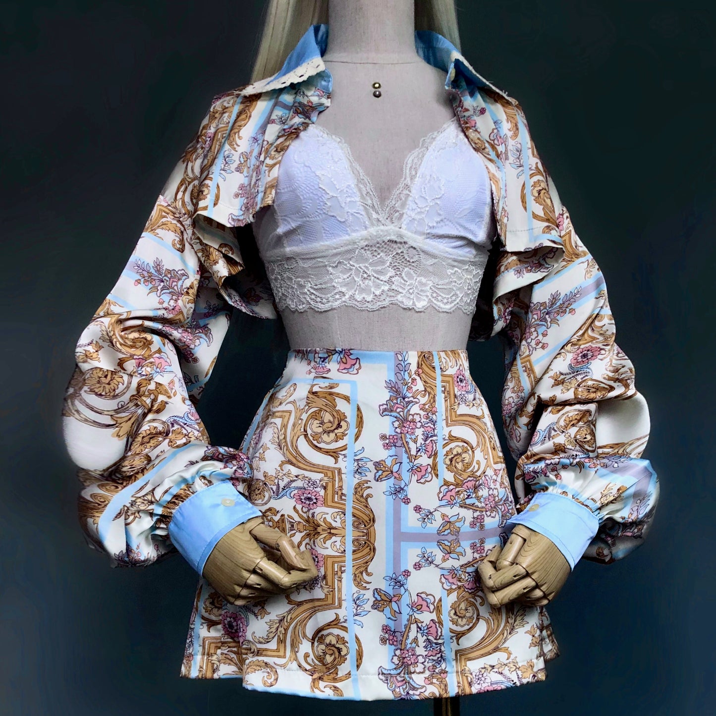 Satin Gold and Blue Set