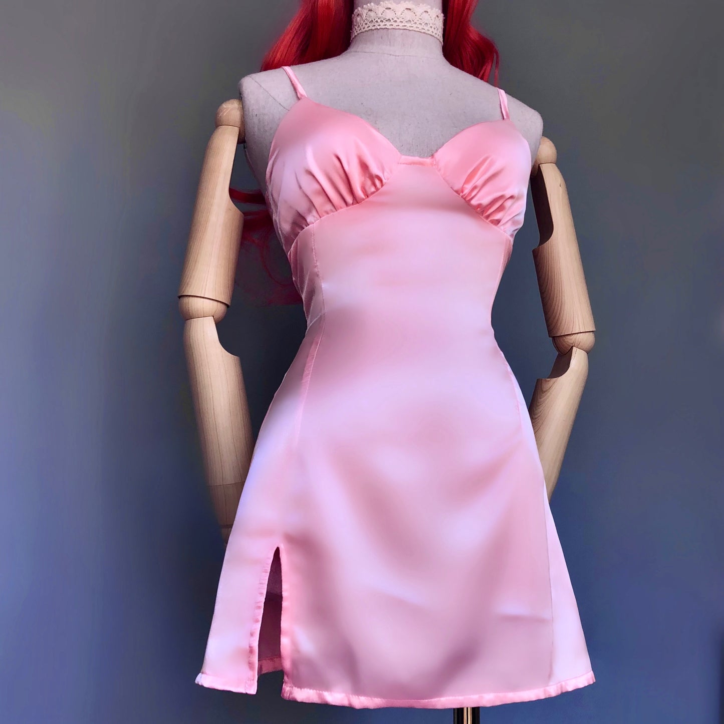 Satin Salmon Pastel Pink Floral Girl Dress Set