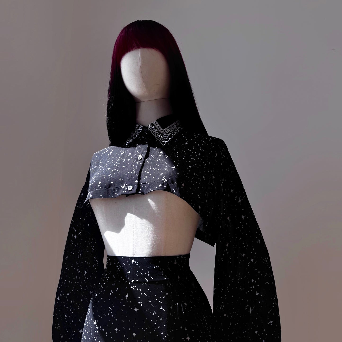 Space Bae Black 2 Piece Stars Print Set
