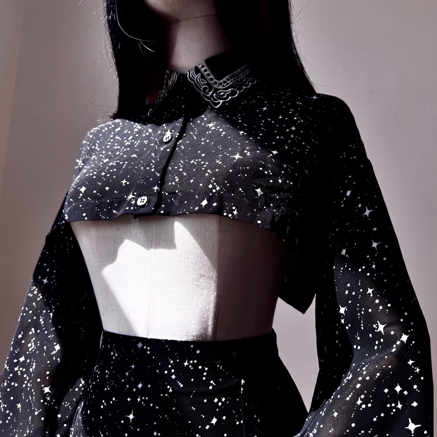 Space Bae Black 2 Piece Stars Print Set
