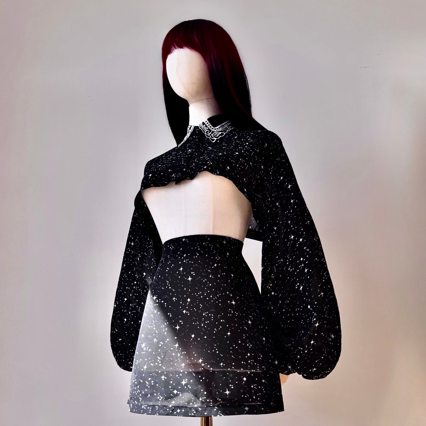 Space Bae Black 2 Piece Stars Print Set