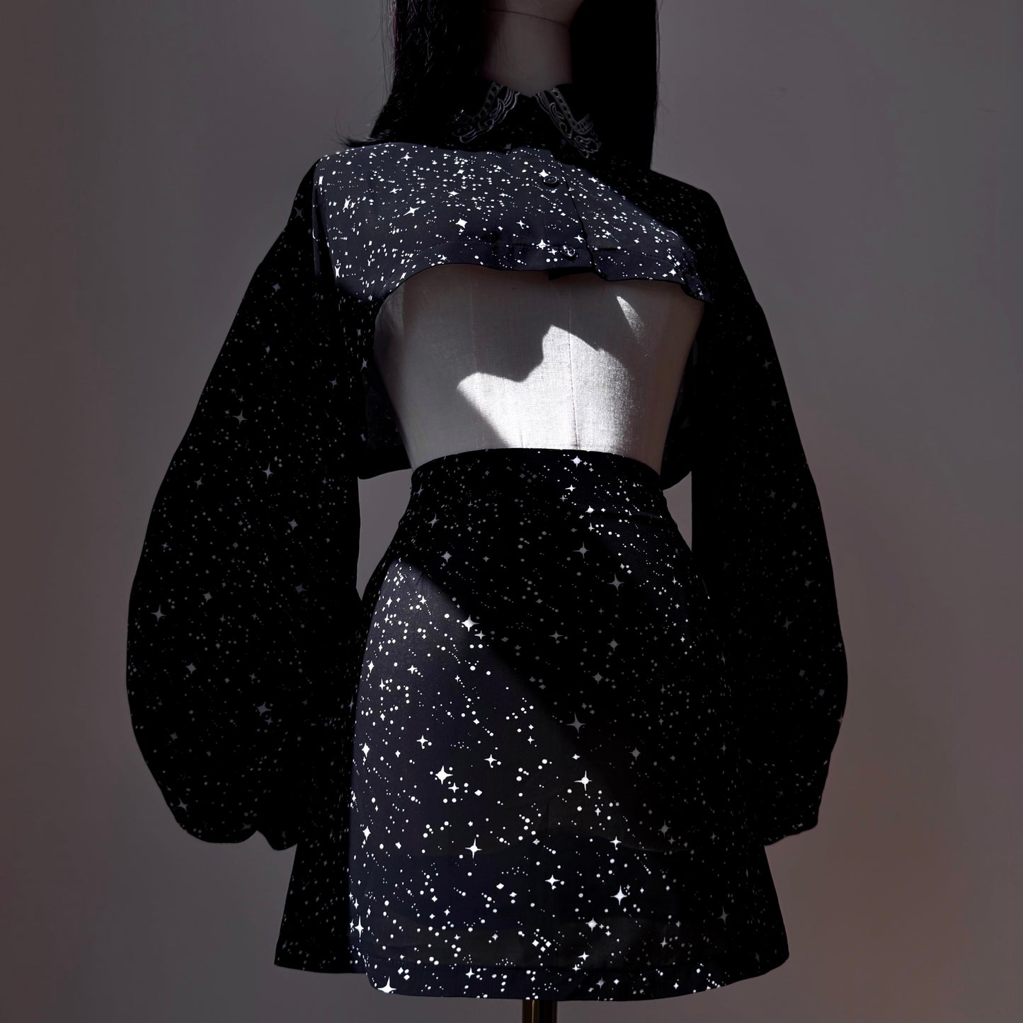 Space Bae Black 2 Piece Stars Print Set