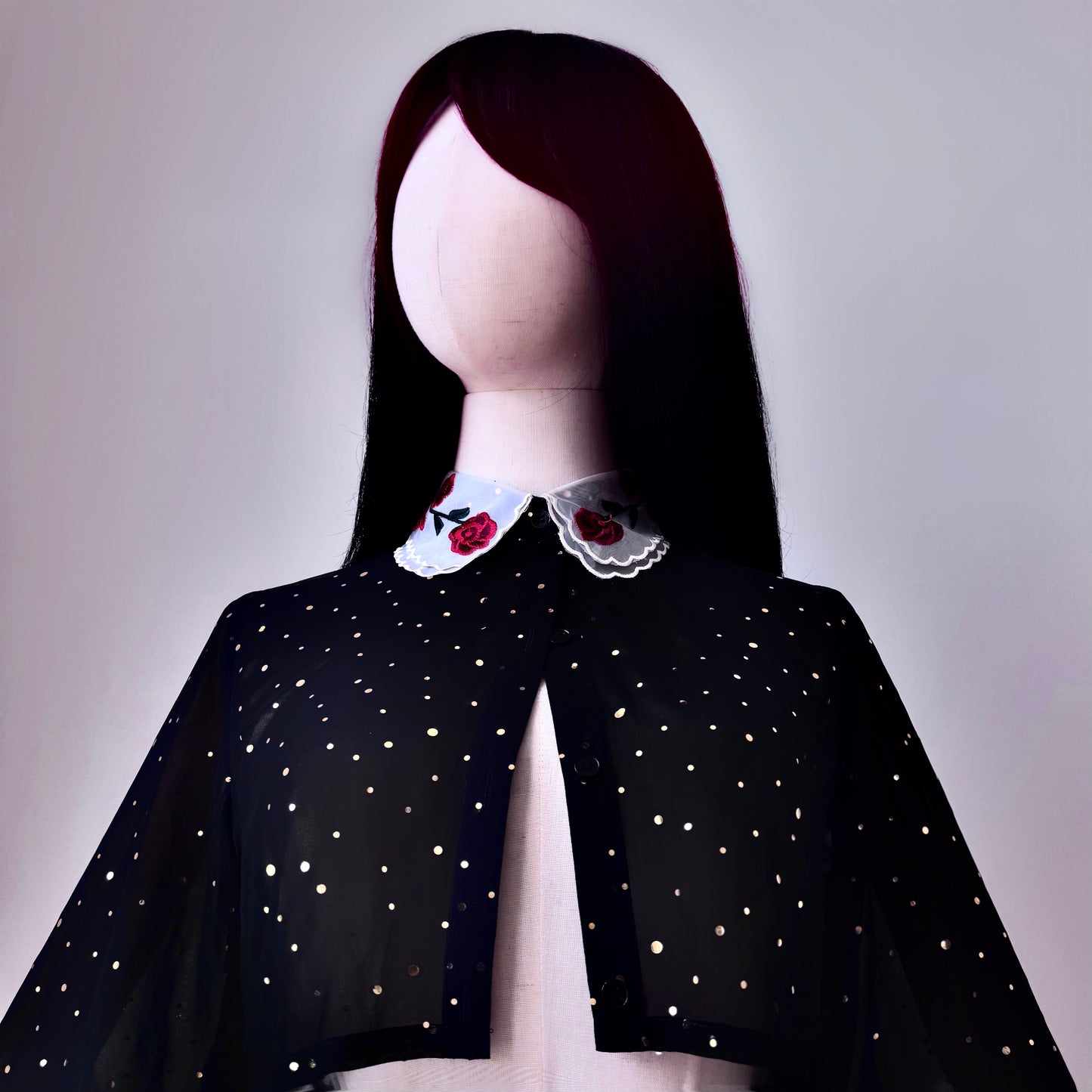 Space Bae Black And Gold Mesh Skirt Top Set