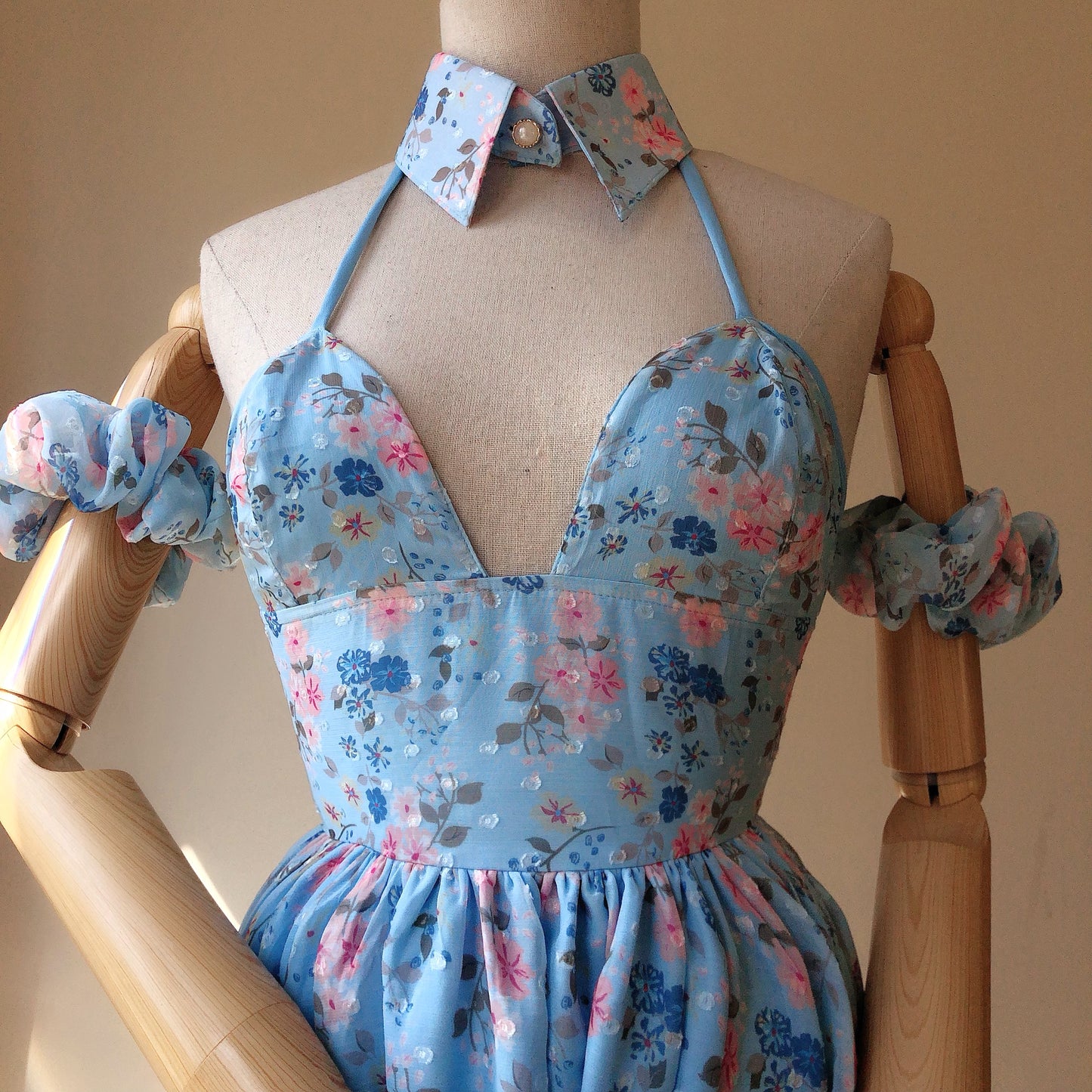 Blue Floral Teacup Skater Dress