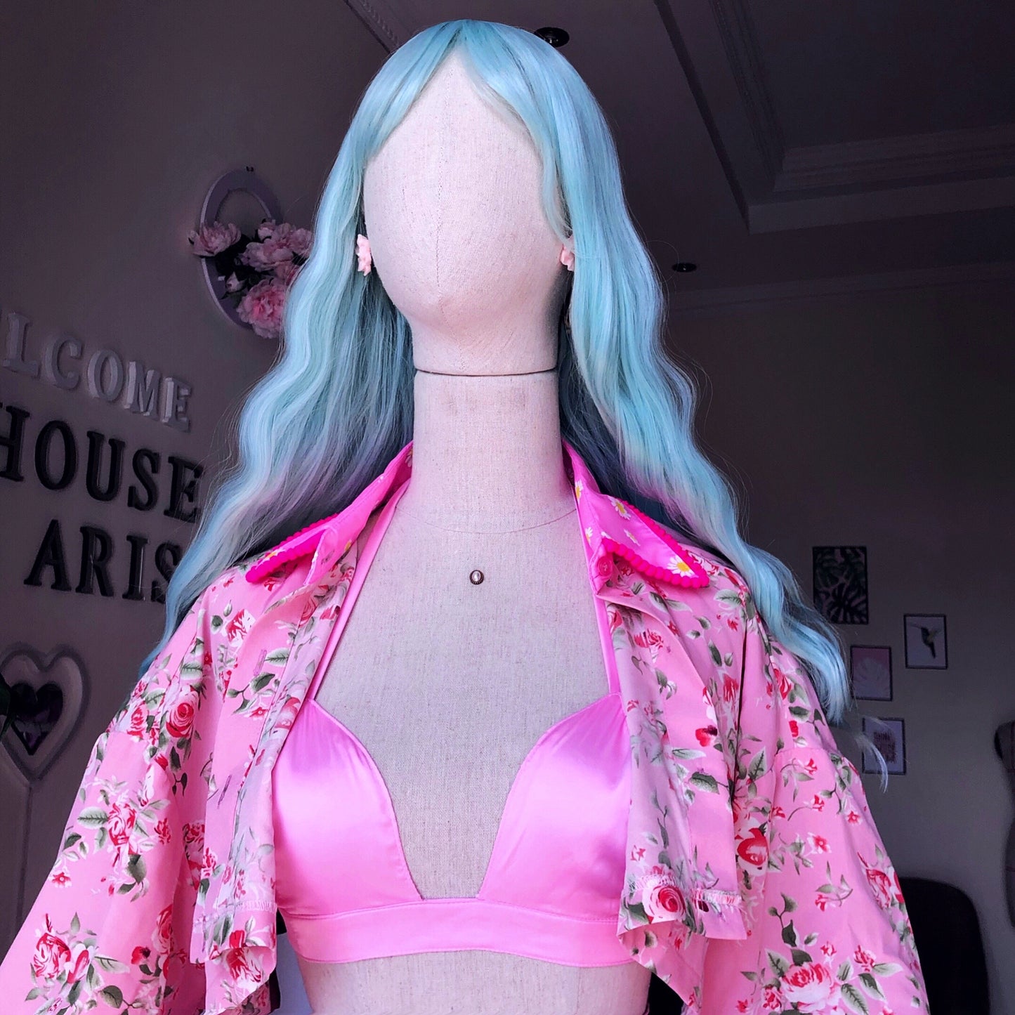 Floral Bae Pink 3 Piece Skirt Top Bralette Set