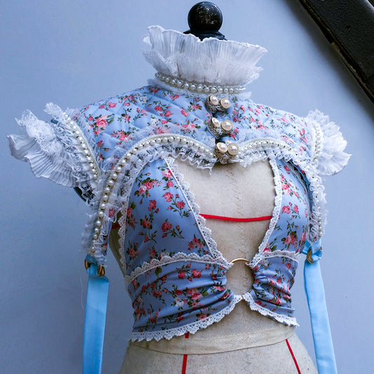 Floral Girl Pearly Blue HOA Shoulder Corset