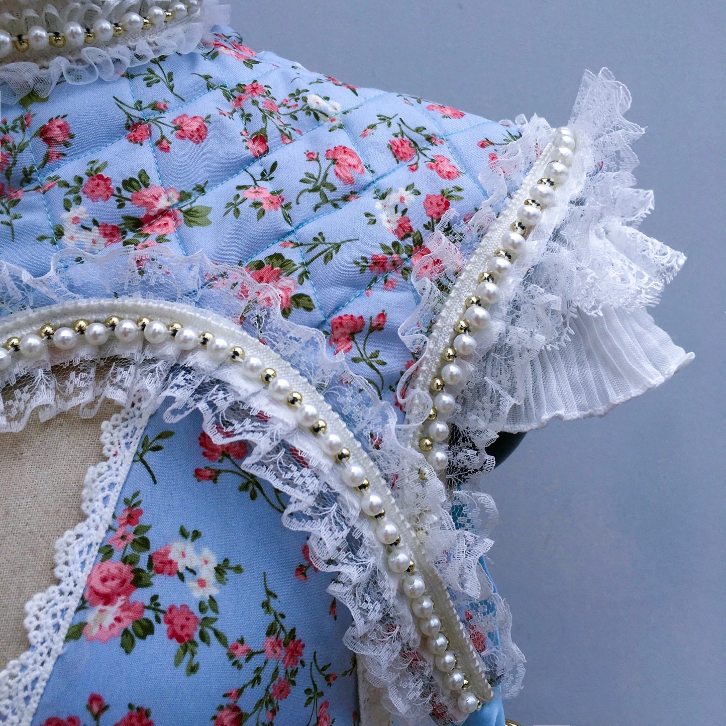 Floral Girl Pearly Blue HOA Shoulder Corset
