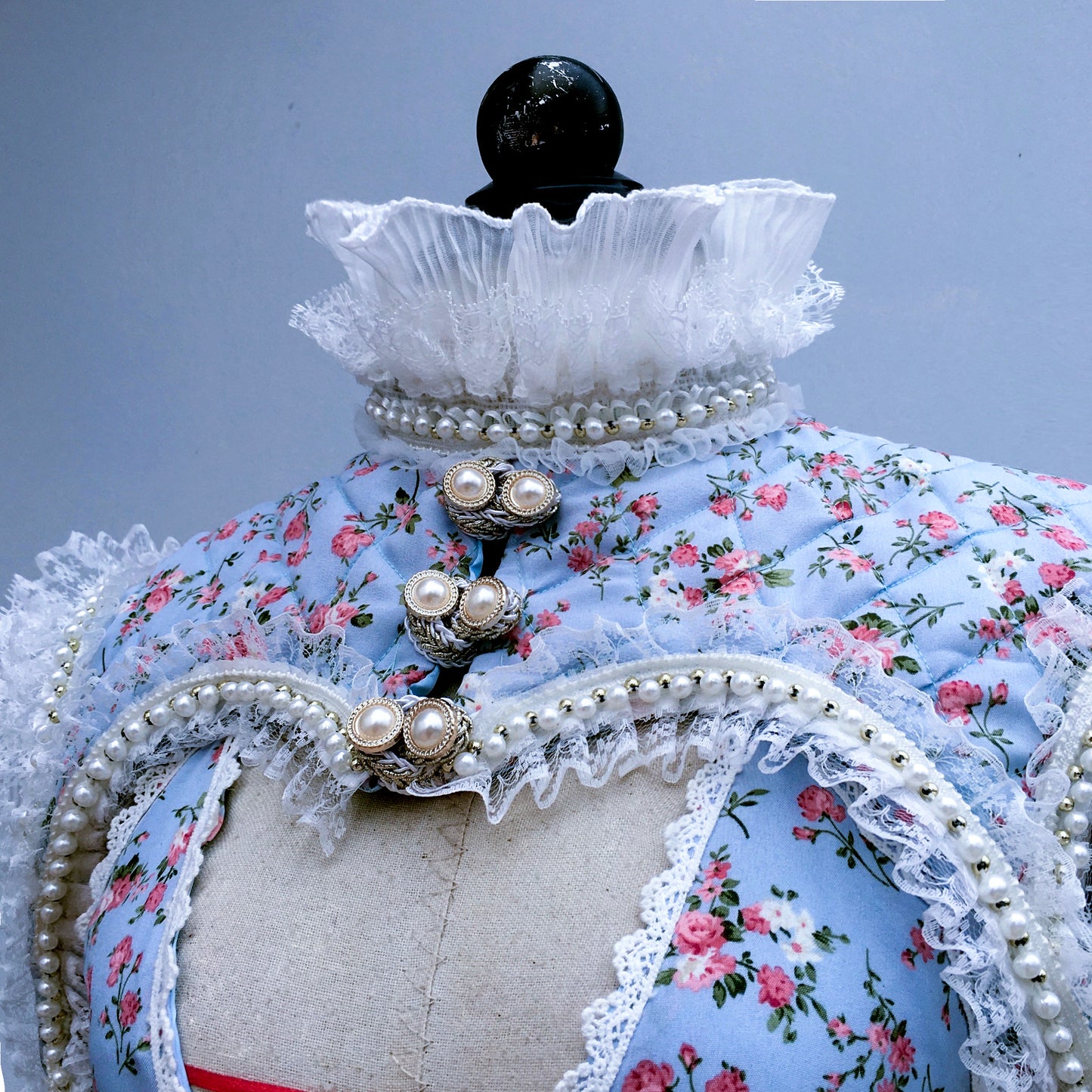 Floral Girl Pearly Blue HOA Shoulder Corset