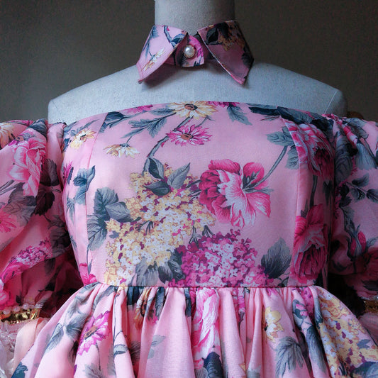 Pink Babydoll Floral Teacup Dress