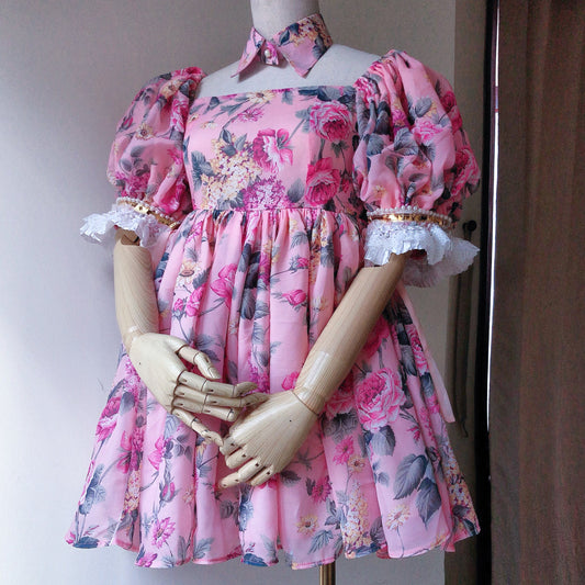 Pink Babydoll Floral Teacup Dress